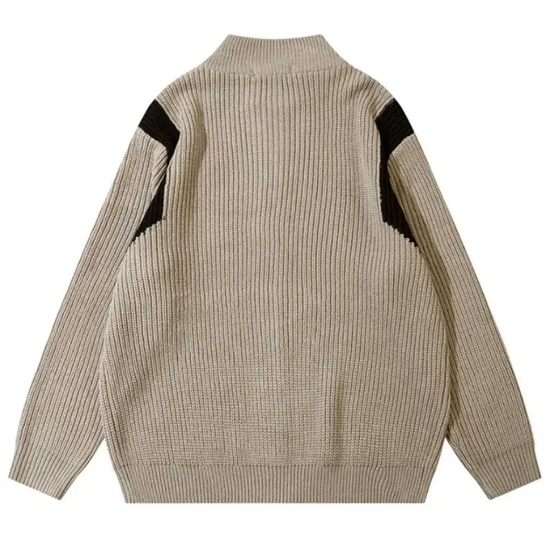 Retro Zip Up Cardigan Knit