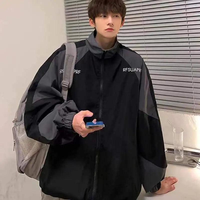 Embroidery Patchwork Windbreaker
