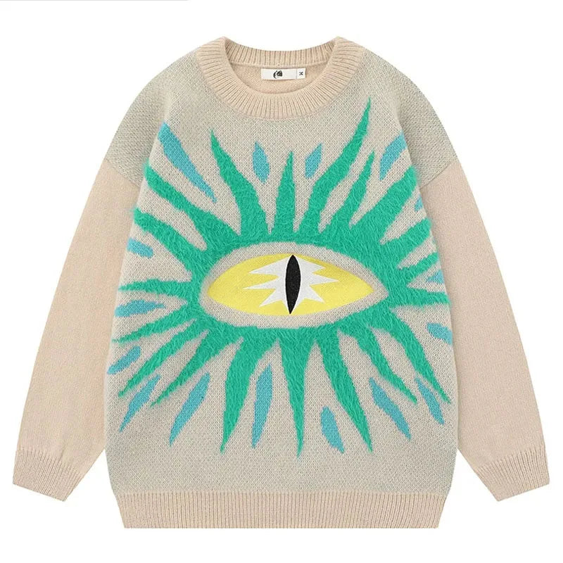 Hip Hop Loose Eye Knit Sweater