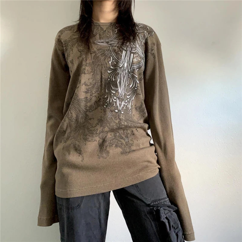 00s Grunge Print Longsleeve Tee