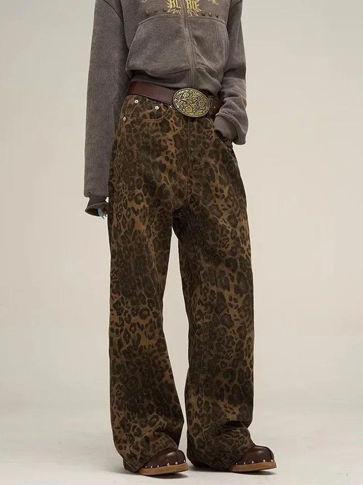 Animal Print Baggy Jeans