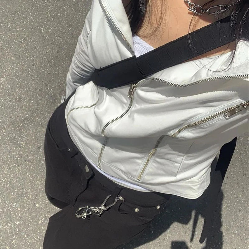 Zip Up Vintage Leather Jacket