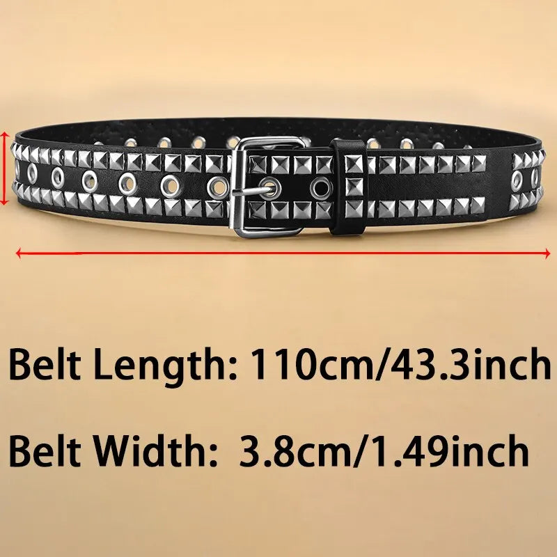 Metal Pyramid PU Leather Belt
