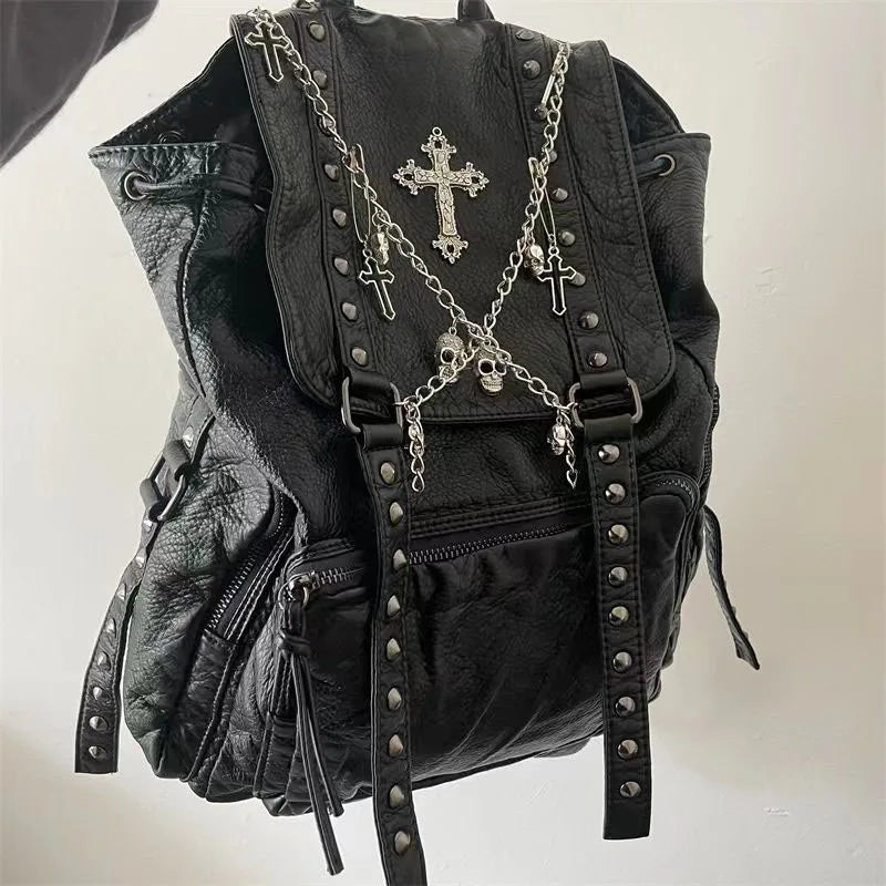 Grunge PU Leather Backpack/Bag