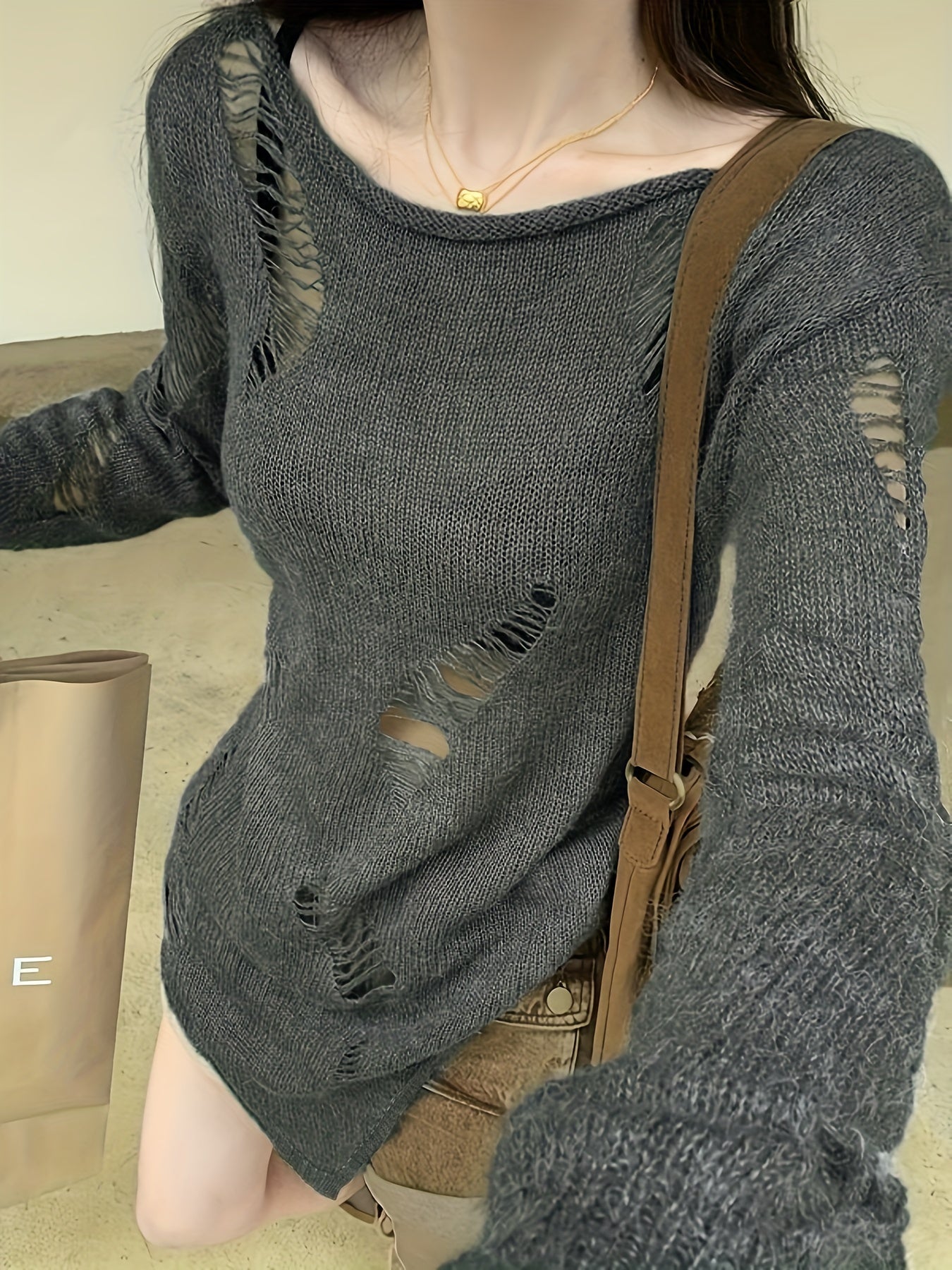 Ripped Knit Sweater