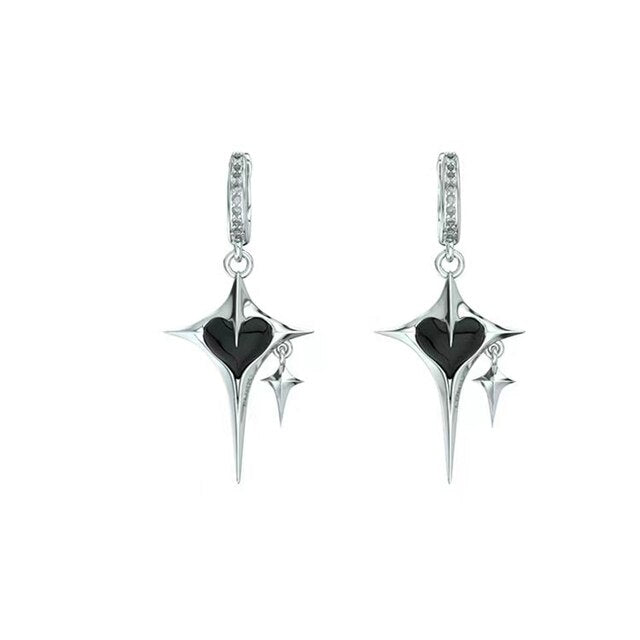 Big Cross-Star Pendent Necklace and Earrings
