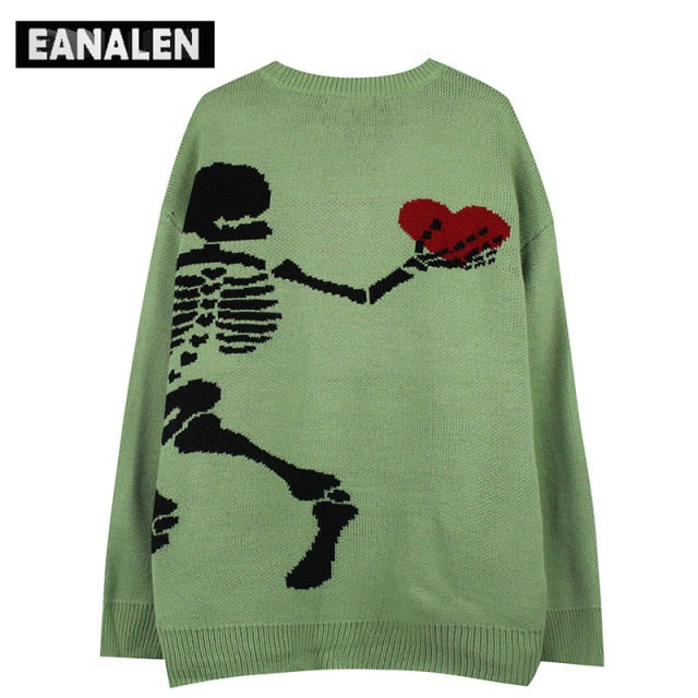 Knitted Skeleton Graphic Sweater