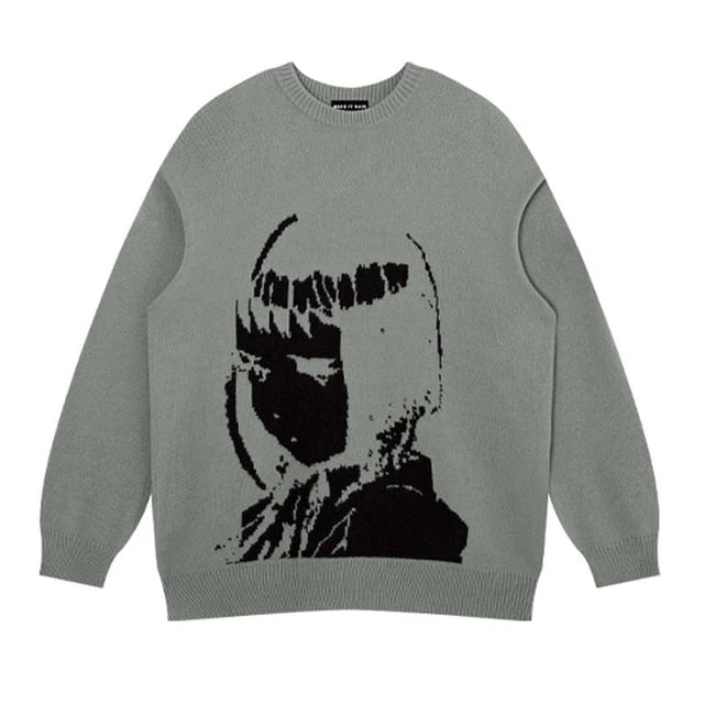 Japanese Style Portrait Knit Sweater - Tisso Clothing