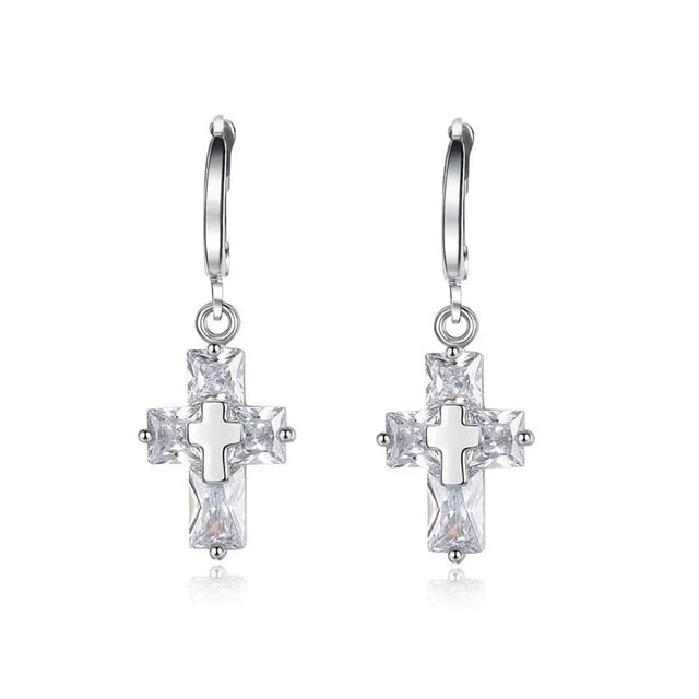 Cross Pendant Necklace and Earrings