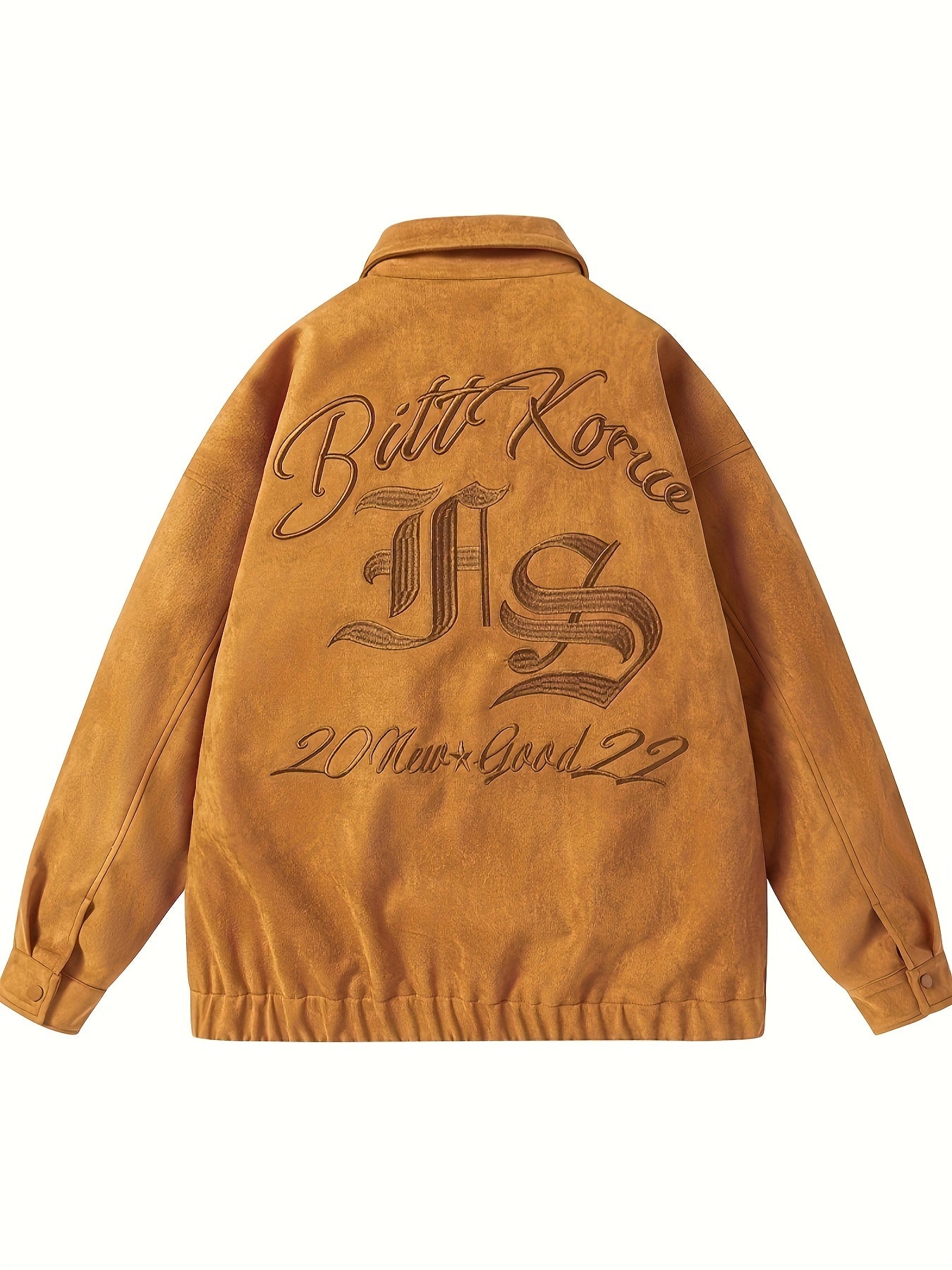 Suede Embroidered PU Leather Jacket