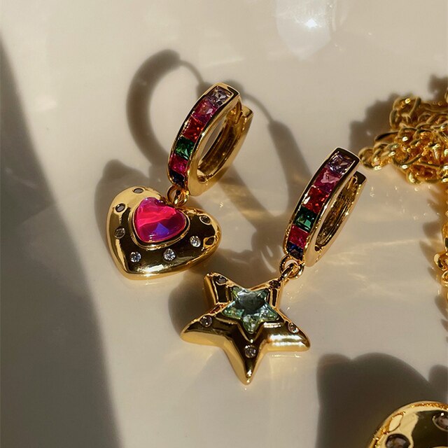 Colorful Heart Star Jewelry Set