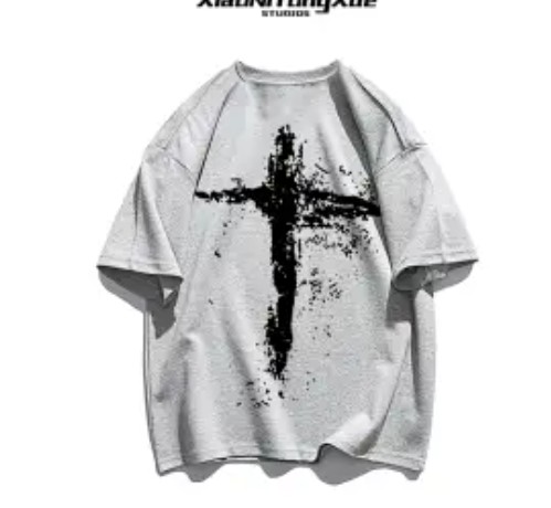 Loose Cross Goth T-Shirt - Tisso Clothing