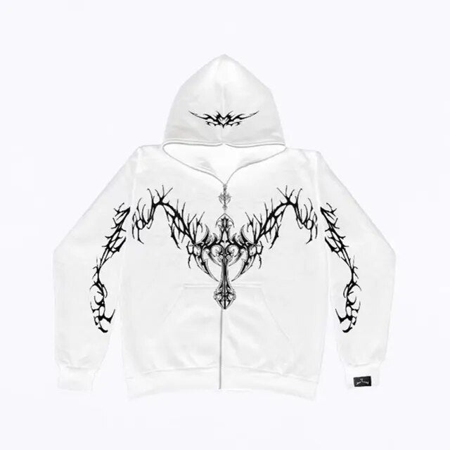Gothic Clothing Trend Zipper Hoodies - Tisso Clothing