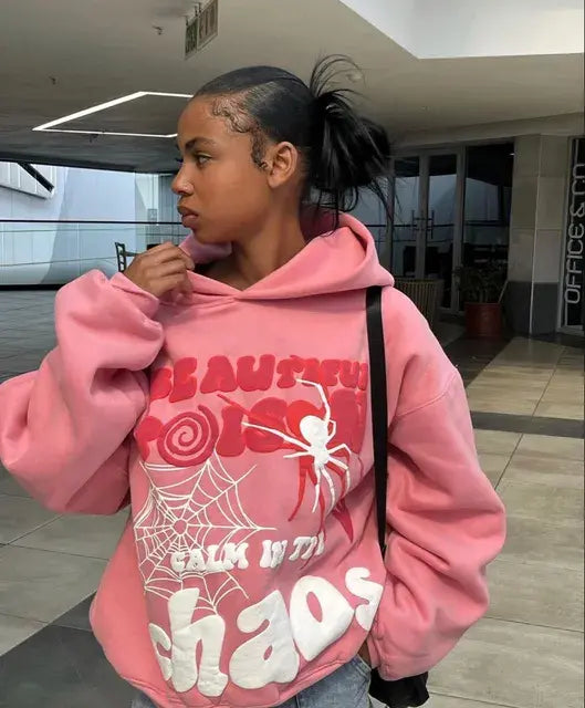 Hip Hop Abstract Print Hoodie