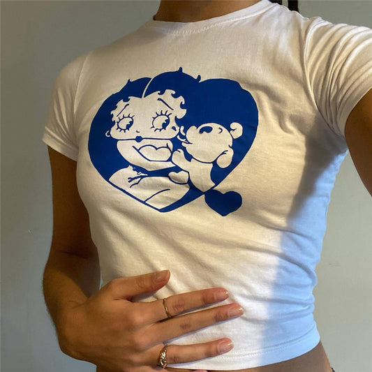 Cartoon Graphic Women Cropped Top - Tisso Clothing