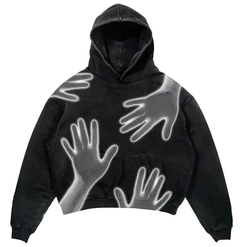 Unique Print Oversized Hoodie - Tisso Clothing