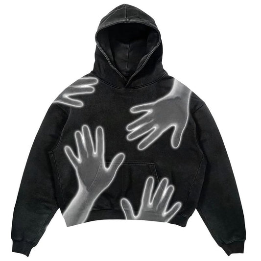 Unique Print Oversized Hoodie - Tisso Clothing