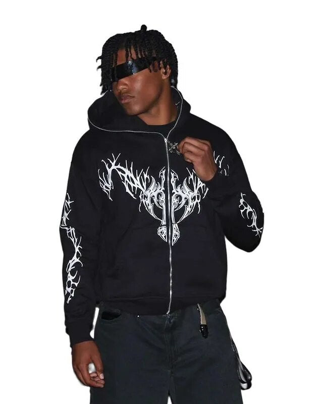 Gothic Clothing Trend Zipper Hoodies - Tisso Clothing