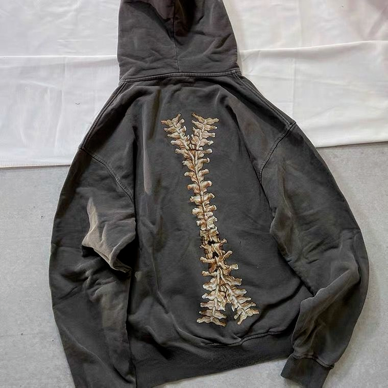 Skeleton Zipper Hoodie, Grunge, Goth - Tisso Clothing