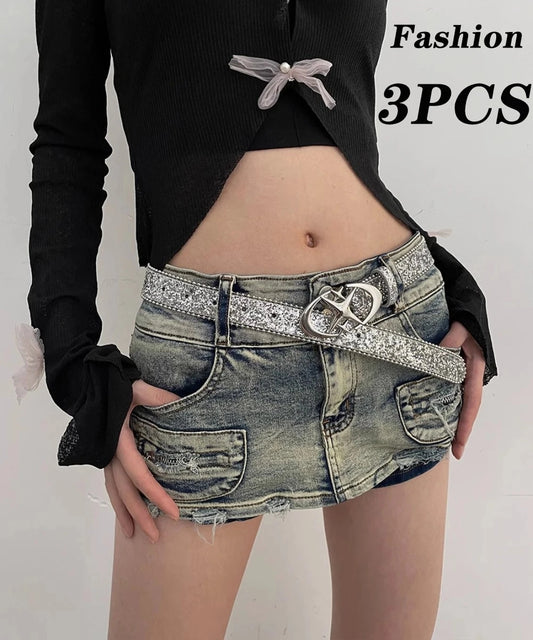 Kawaii Rhinestones Buckle Belt
