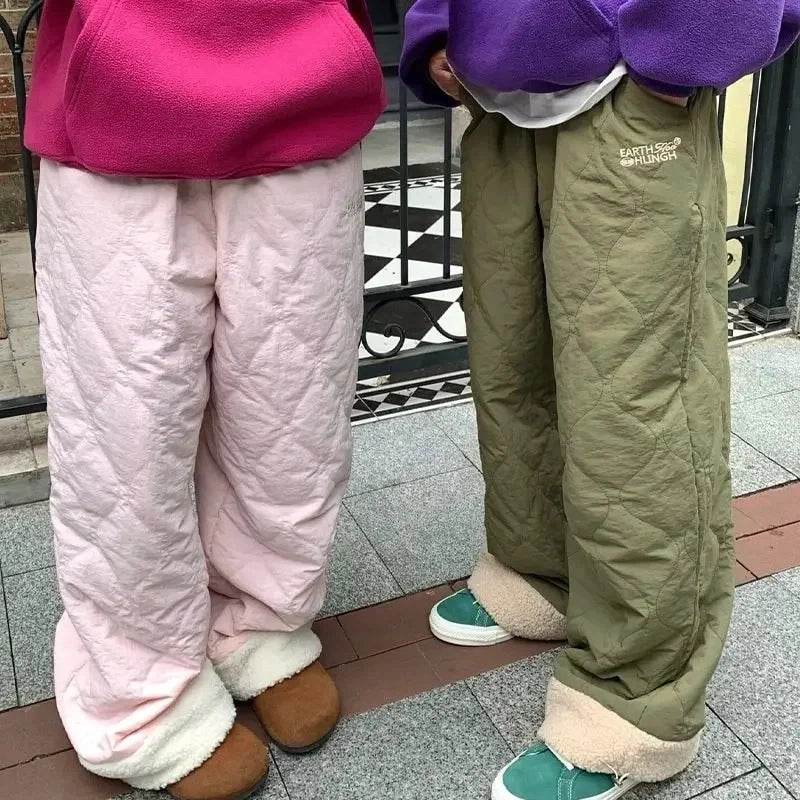 Loose Fleece Warm Cotton-padded Trousers