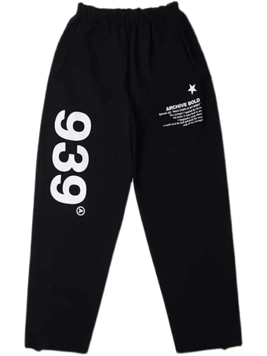 “939” Graphic Black Sweatpants