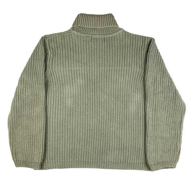 Unique Print Turtle Neck Knit Sweater - Tisso Clothing