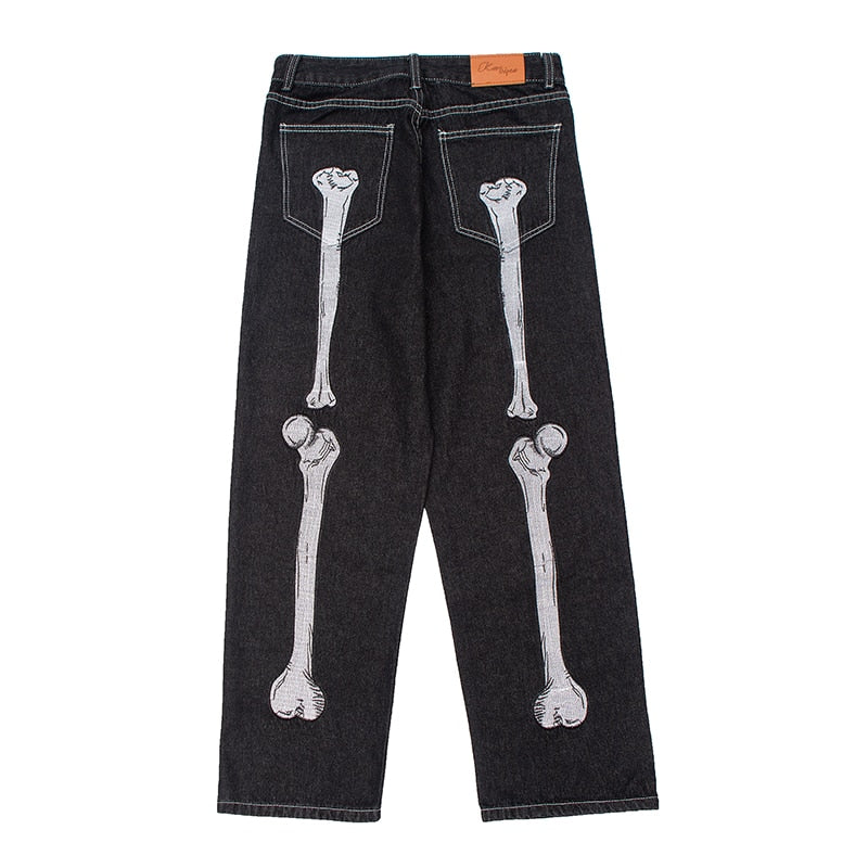 Skull Hand Baggy Jeans