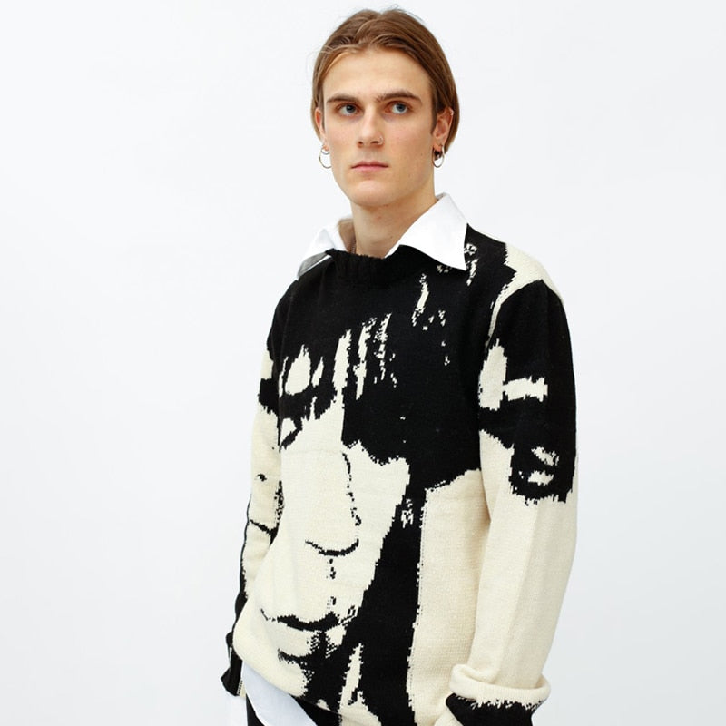 Japanese Style Portrait Knit Sweater - Tisso Clothing