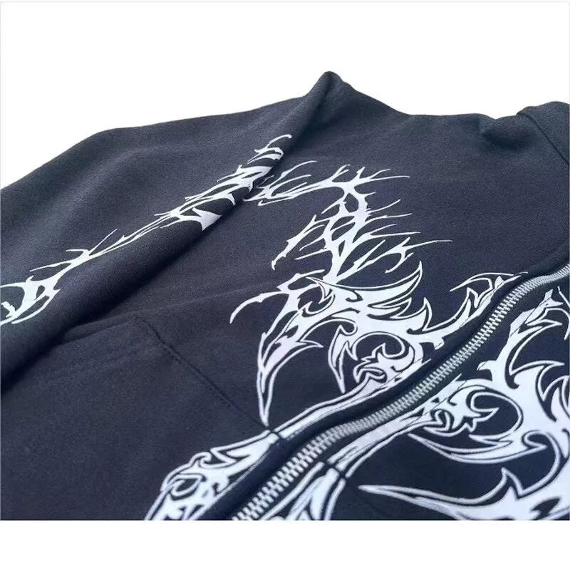Gothic Clothing Trend Zipper Hoodies - Tisso Clothing
