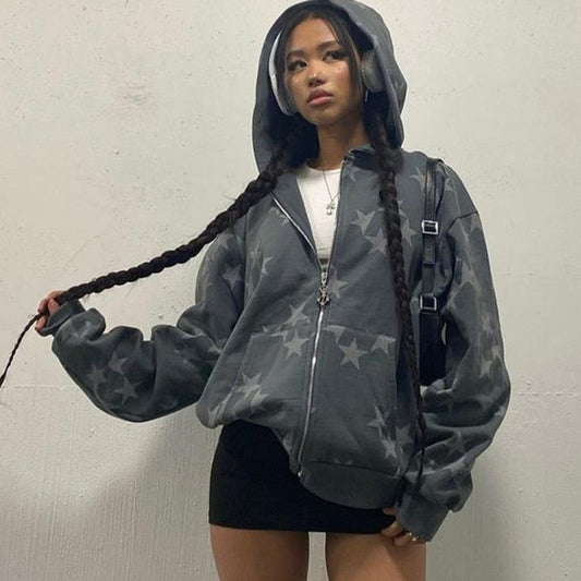 Star Graphic Hoodie, Y2K - Tisso Clothing