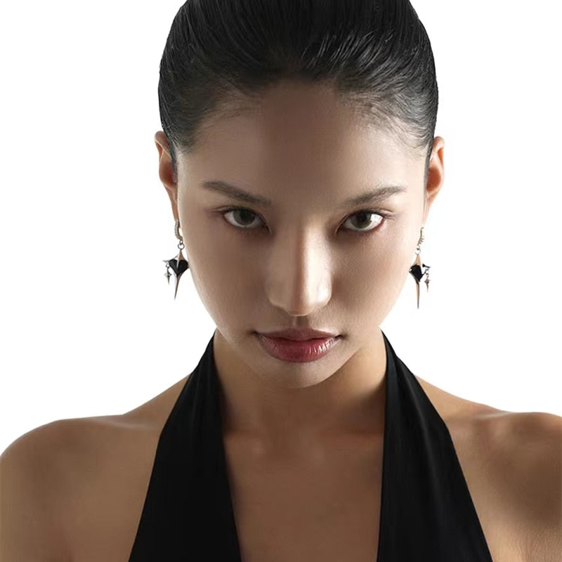 Big Cross-Star Pendent Necklace and Earrings
