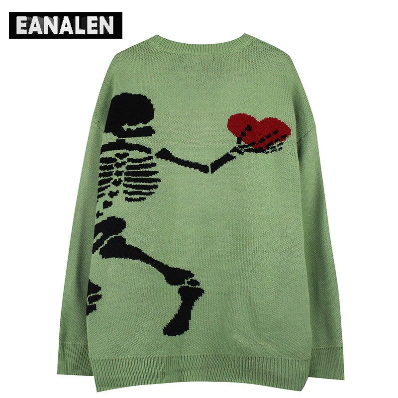 Knitted Skeleton Graphic Sweater