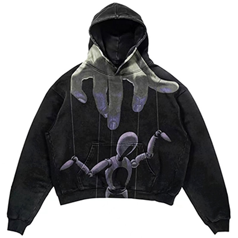 Unique Print Oversized Hoodie - Tisso Clothing