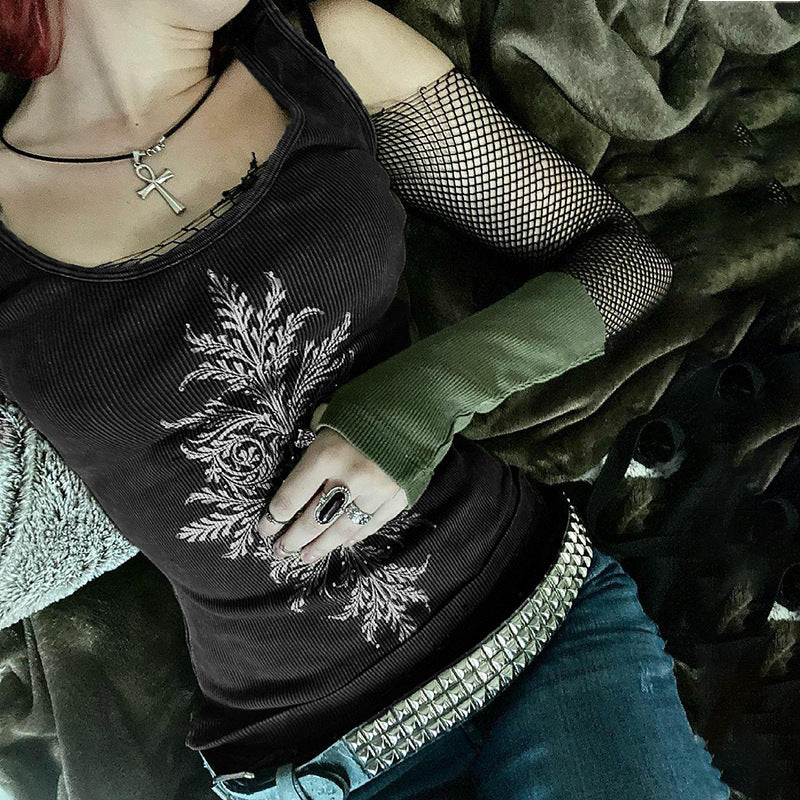 Fairy Grunge Black Knitted Vest - Tisso Clothing