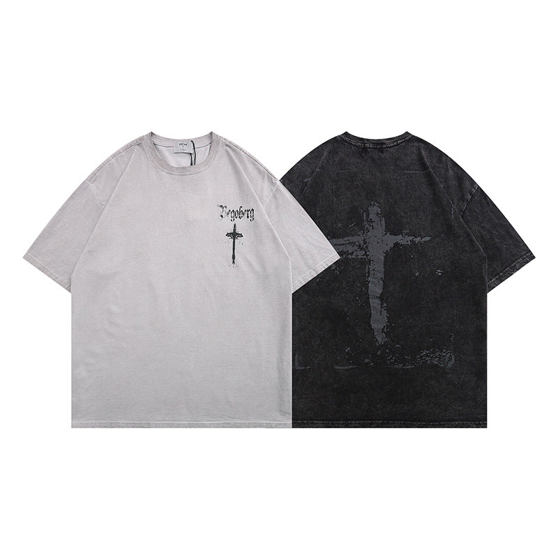 Loose Cross Goth T-Shirt - Tisso Clothing