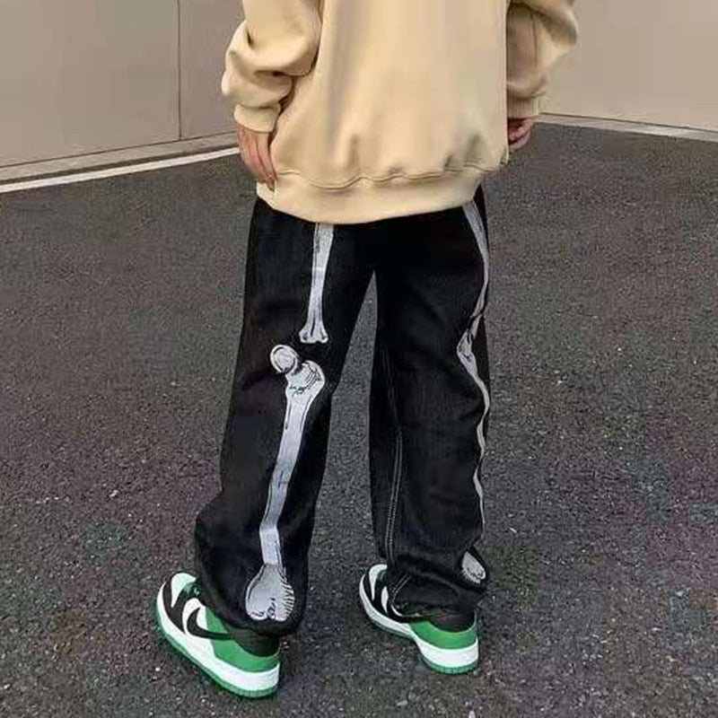 Skull Hand Baggy Jeans