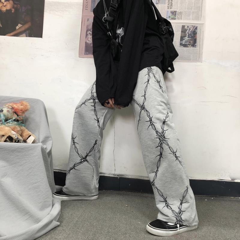 Chain Graphic Baggy Pants