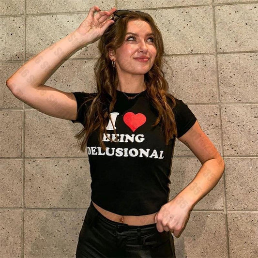 Graphic Cropped Tops