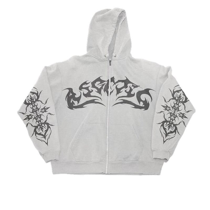 Print Flame Hoodie 00s - Tisso Clothing