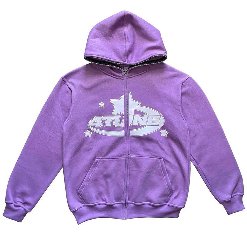 Graphic Zipper Hoodie