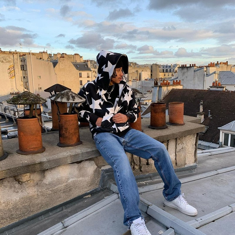 Zip Up Star Hoodie, Y2K - Tisso Clothing