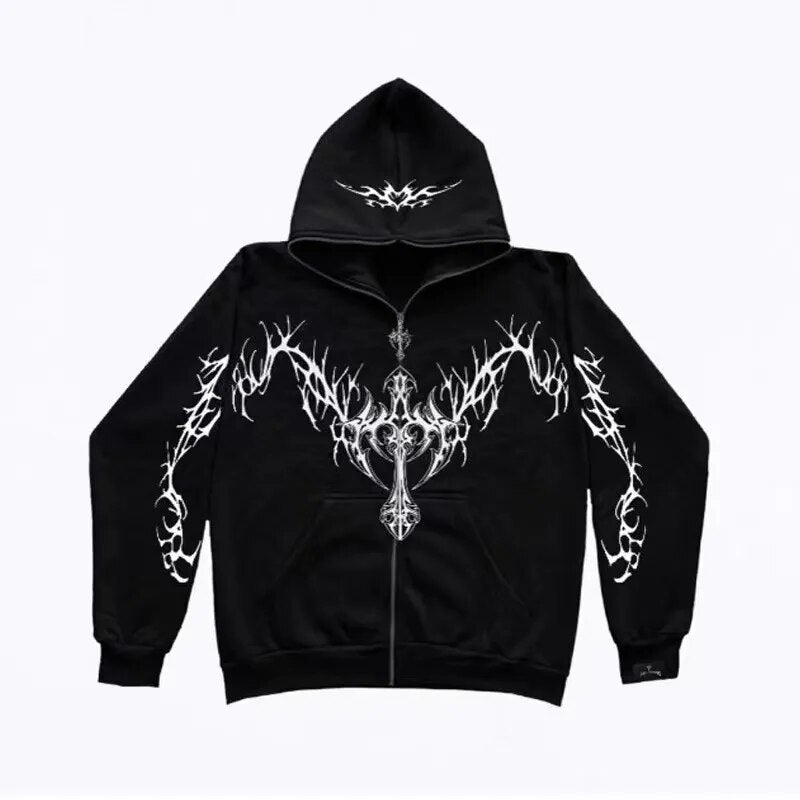 Gothic Clothing Trend Zipper Hoodies - Tisso Clothing