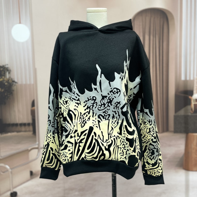 Streetwear Skull Print Hoodie - Tisso Clothing