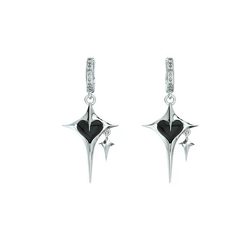 Big Cross-Star Pendent Necklace and Earrings