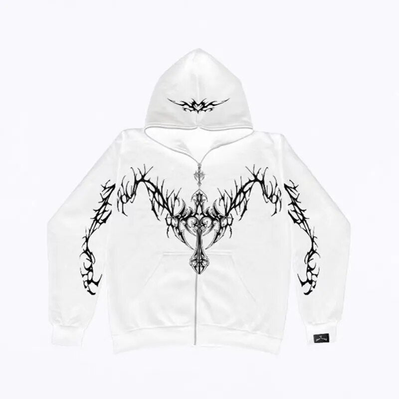 Gothic Clothing Trend Zipper Hoodies - Tisso Clothing