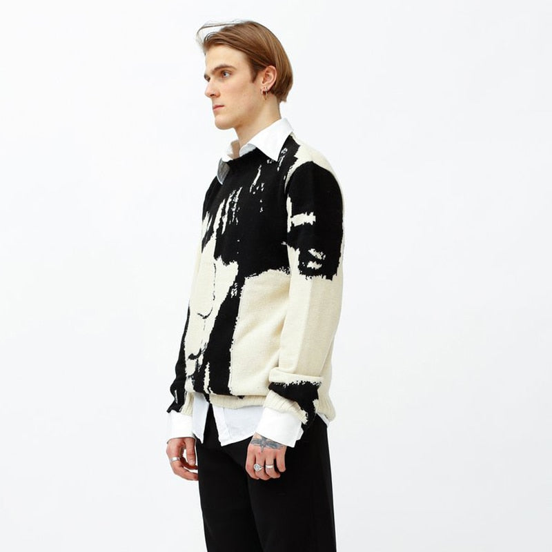 Japanese Style Portrait Knit Sweater - Tisso Clothing
