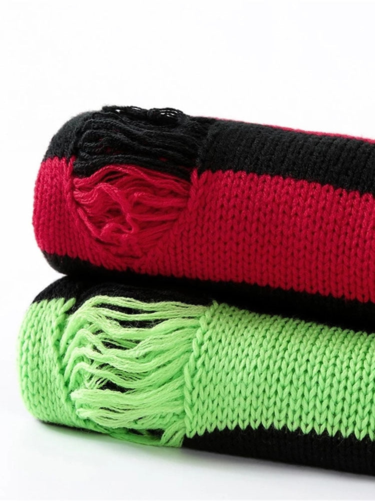 Women's Striped Sweater Y2K, Grunge - Tisso Clothing