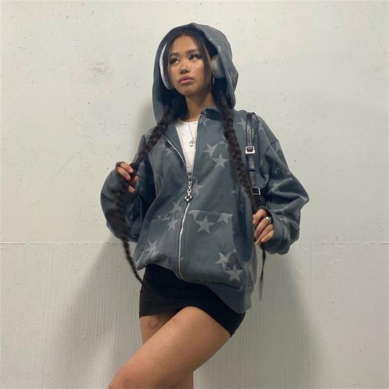 Star Graphic Hoodie, Y2K - Tisso Clothing