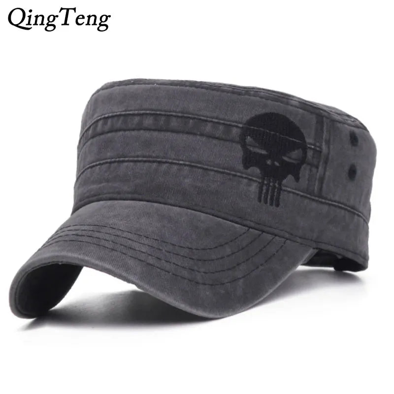 Washed Denim Patchwork Cap